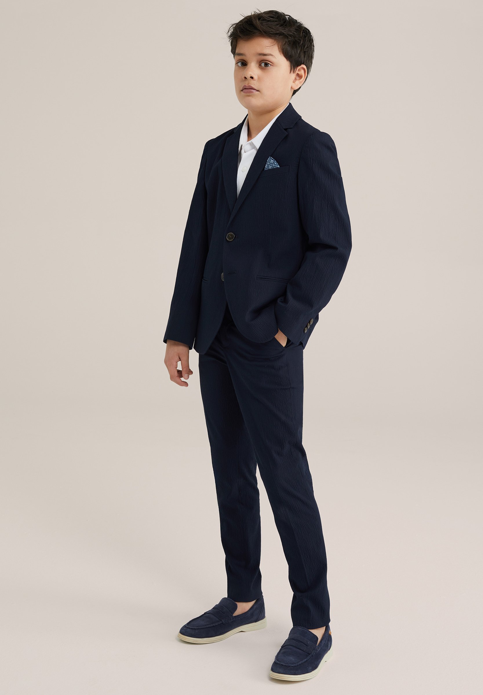 WE Fashion Giacca elegante navy blue/blu scuro screziato Zalando