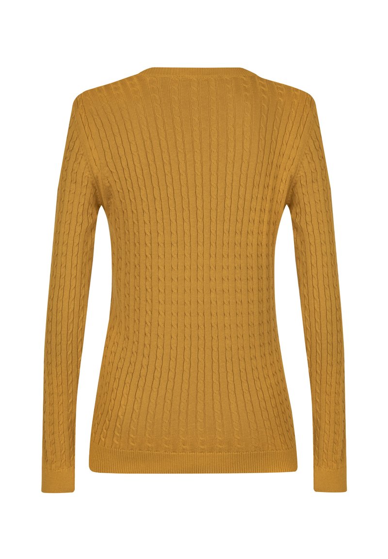 Felix Hardy FINE CABLE V-NECK Jumper mustard yellow Zalando