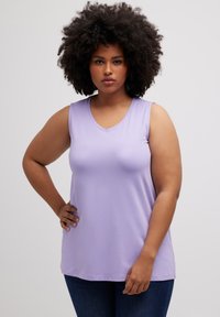Ulla Popken ÄRMELLOS - Top - dark blue