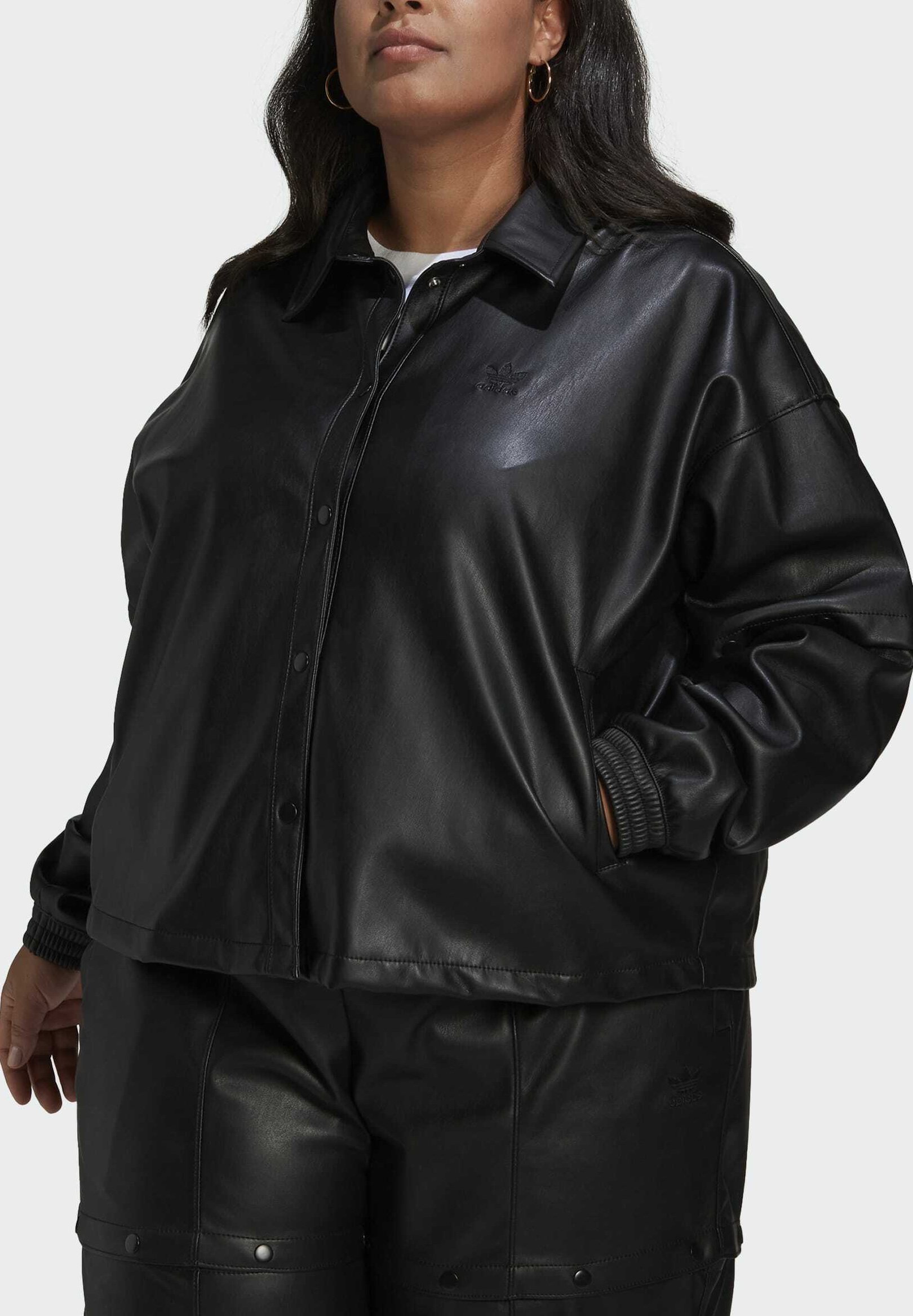 adidas faux leather jacket