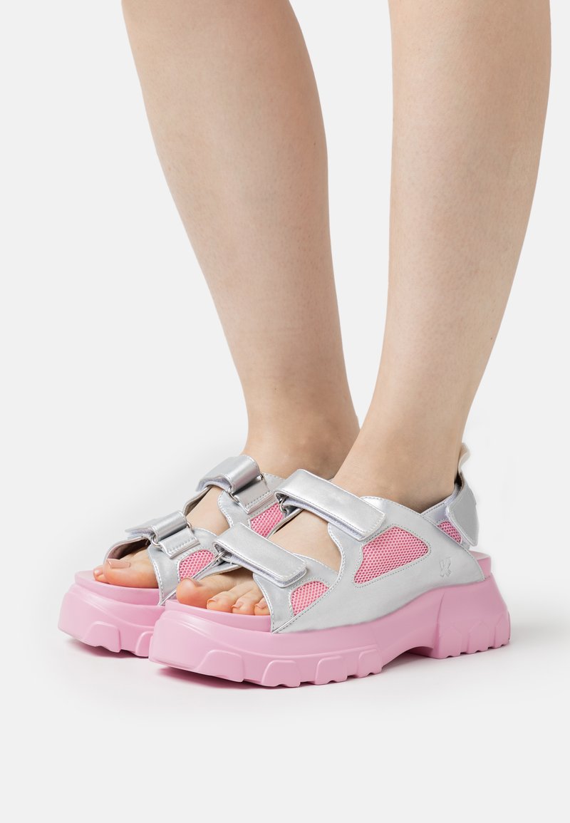 Koi Footwear FATED LOVE CHUNKY Platform sandals silver/pink/silver
