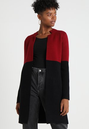 BLOCK - Strickjacke - burgundy/black