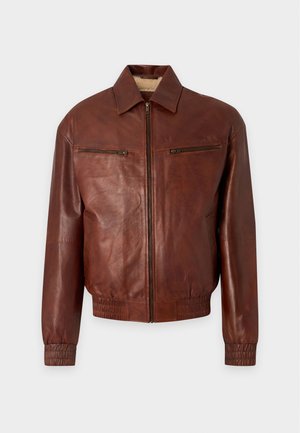 STUDIO ID, UNISEX - Chaqueta de cuero - cognac