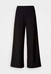 PANTS CULOTTE MEDIUM WAIST, ELASTIC AT BACK WAISTBAND POCKET DETAILS - Calças - black