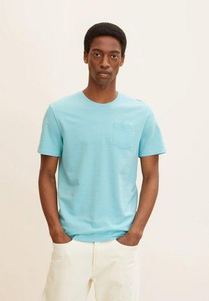 MIT STRUKTUR - Triko s potiskem - mint structured stripe