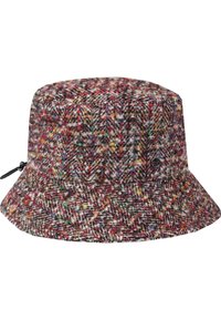 Cappello bucket realizzato in lana texturizzata multicolore con una larga visiera e cordino regolabile. Presenta un accento del logo nero sul lato.