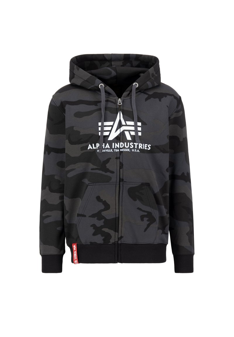 Alpha Industries Zip-up sweatshirt black camo/mottled black