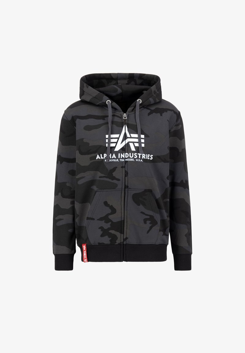 Alpha Industries Zip-up sweatshirt black camo/mottled black