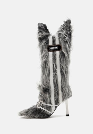 Ancuta Sarca FUZZY KNEE HIGH BOOTS - Laarzen met hoge hak - gray