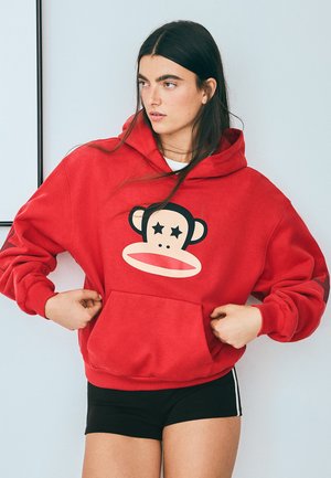 Bershka, PAUL FRANK - PRINT HOODIE - Hoodie - red