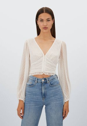 MIT DRUCKKNÖPFEN - Blouse - white