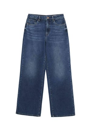 Vero Moda, WIDE-FIT JEANS VMSUNNY SUPER HIGH RISE WIDE LEG FIT JEANS - Wide Leg - dark blue denim