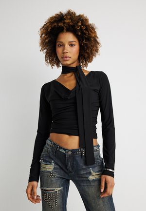 Top s dlhým rukávom - black