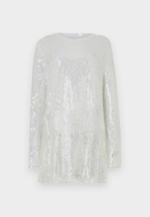 LONG SLEEVE CREWNECK MINI DRESS - Cocktail φόρεμα / Φόρεμα για πάρτι - clear/white