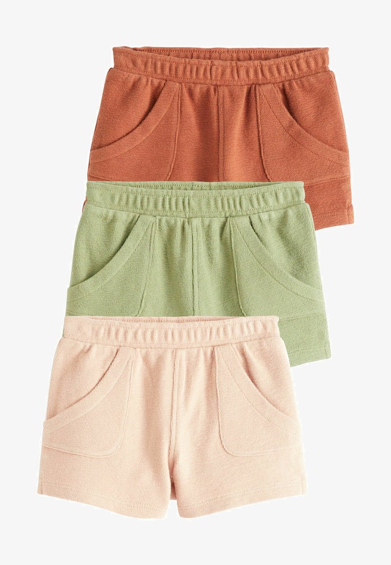 Next TEXTURED 3 PACK - REGULAR FIT - Shorts - rust brown khaki green