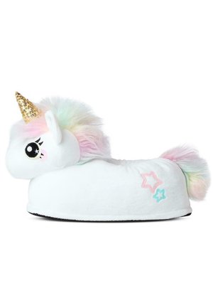 PLÜSCH-TIER-PANTOFFELN - Slippers - mia das einhorn weiß