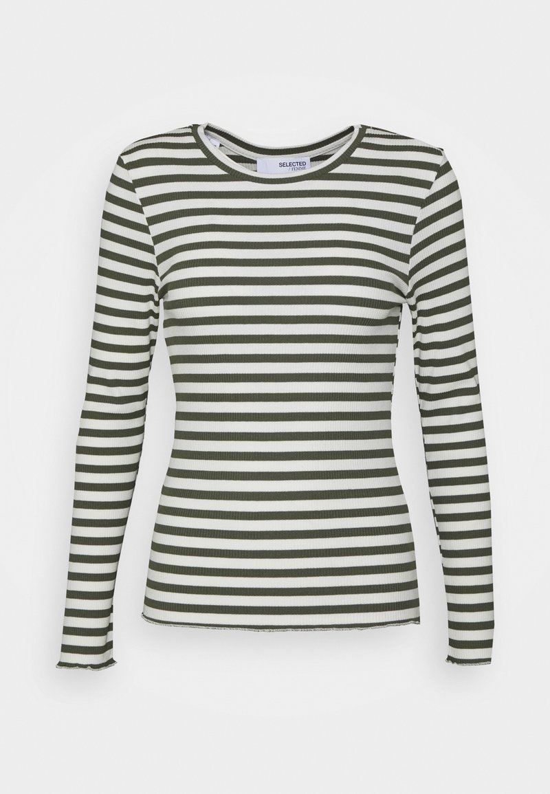 Selected Femme SLFANNA CREW NECK TEE - Camisola de manga comprida - ivy green