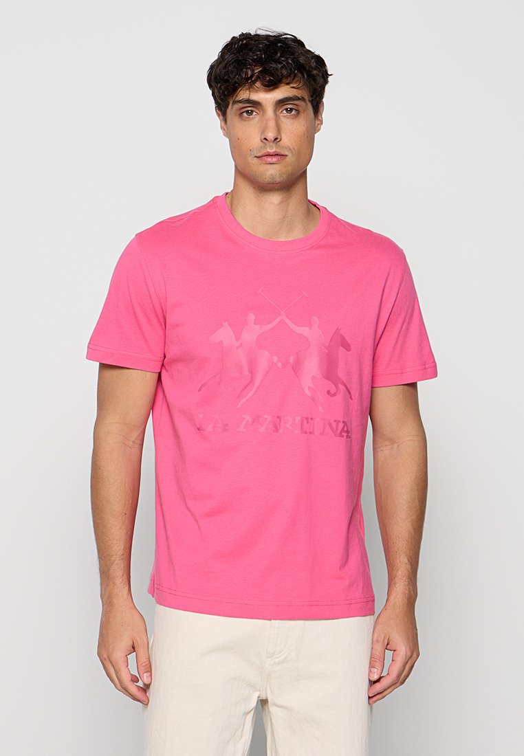 LA MARTINA T-shirt print donkerroze