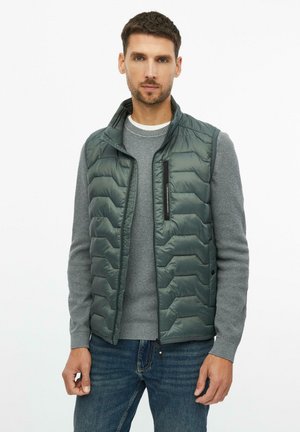 s.Oliver, OUTDOOR-WESTE - Waistcoat - dunkles salbeigrün