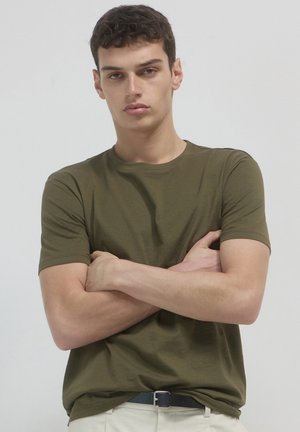 GIROCOLLO TINTA UNITA - T-shirt basic - verde militare