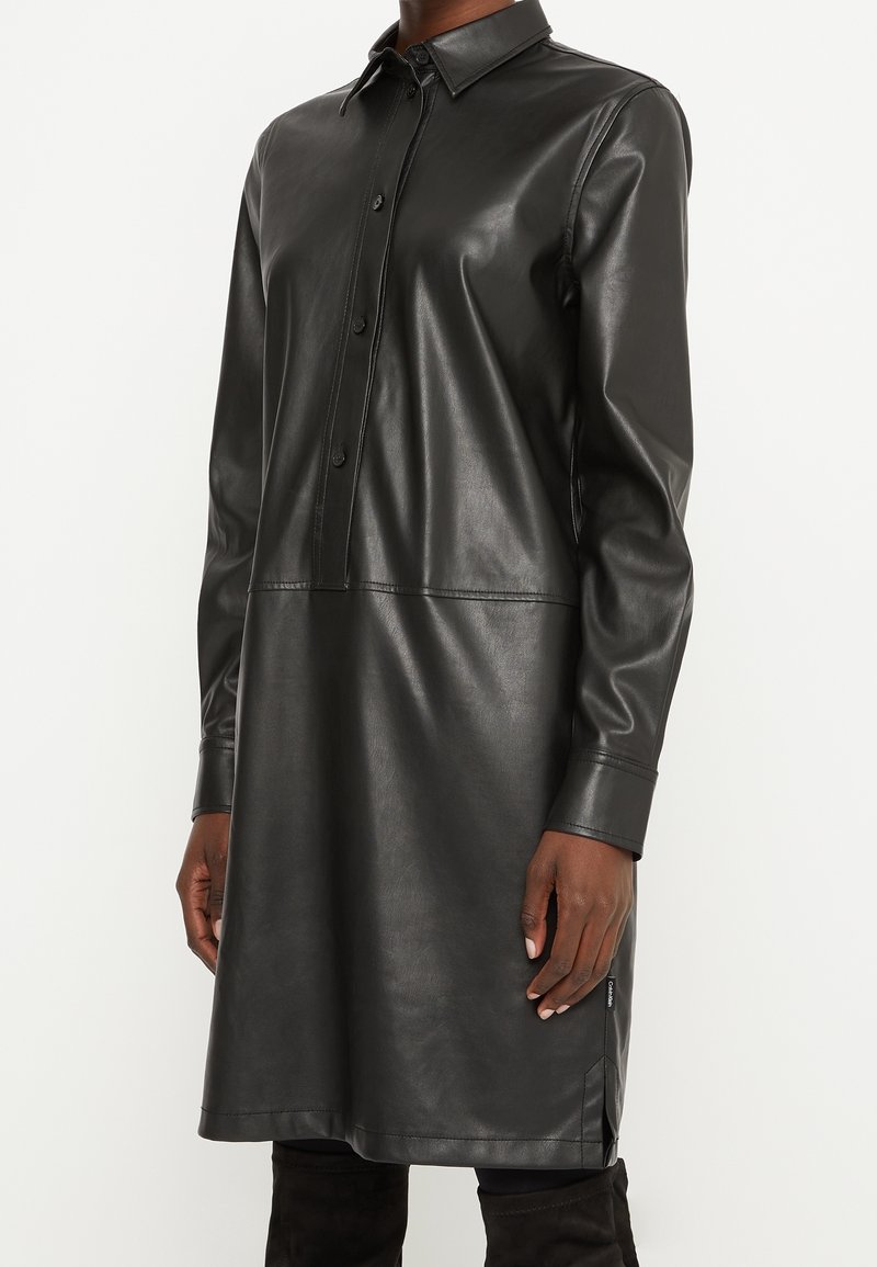 calvin klein leather shirt dress Day - black Sexy Party Gown