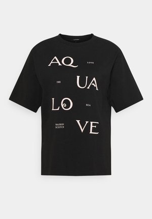 TEE WITH POSTER GRAPHIC - T-shirt print - black