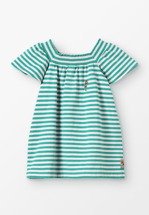 SMOCKED SHORT SLEEVE TEE IN DYE STRIPES - T-shirt med print - green