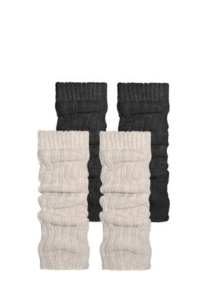 2 PAAR MIT WÄRMENDER - Stulpen - anthrazit/beige