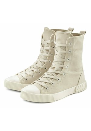 Platform ankle boots - beige