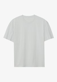 Light gray short-sleeve t-shirt made of soft fabric with a round neckline and a relaxed fit, featuring no visible patterns or accents.