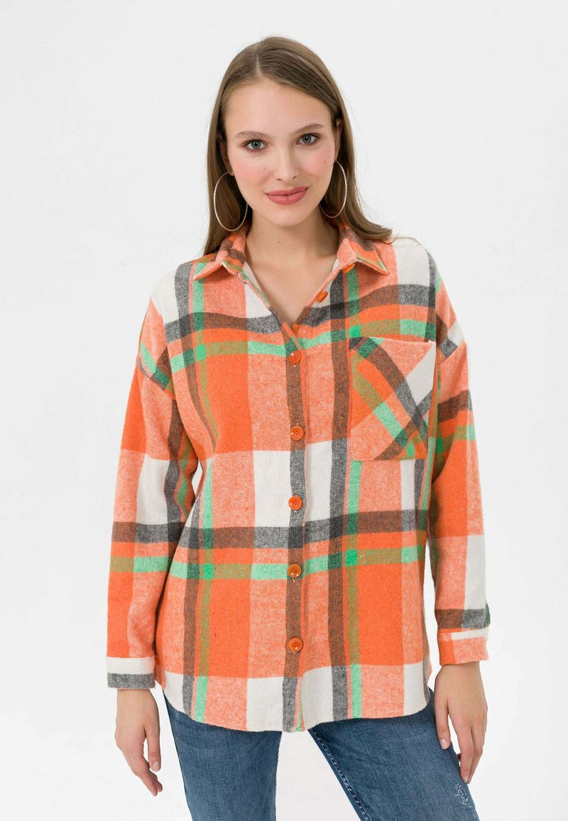 Daniel Hills REGULAR FIT Buttondown blouse orange white/orange