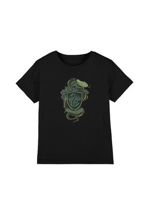 Cotton Soul, HARRY POTTER SLYTHERIN SNAKE CREST UNISEX - Print T-shirt - black
