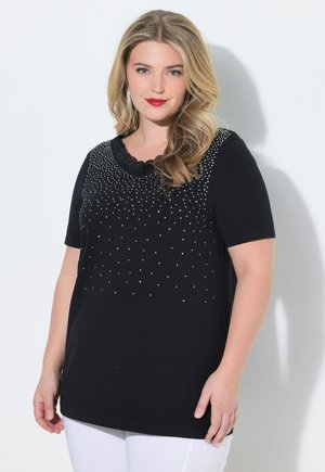 MIAMODA T-SHIRT, BEQUEME PASSFORM, GLITZERSTEINCHEN-VERLAUF - T-shirts print - black