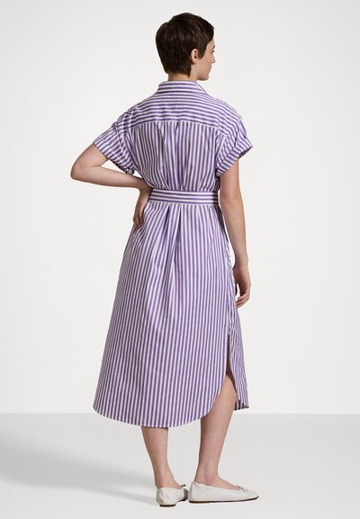 Polo Ralph Lauren BELTED STRIPED COTTON SHIRTDRESS - Kreklkleita - purple/white