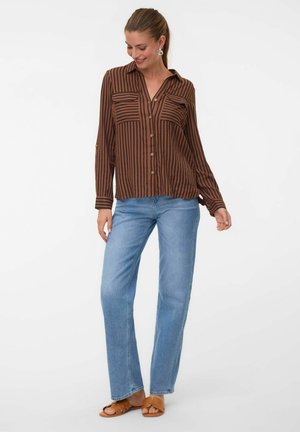 Vero Moda VMBUMPY L/S SHIRT NEW WVN NOOS - Chemisier - chocolate torte