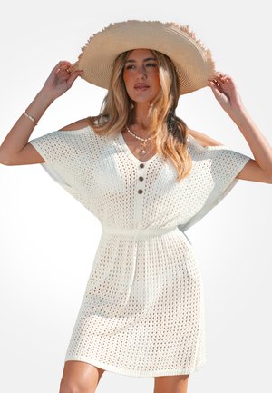 Cupshe BREEZY MINI WITH BUTTON FRONT - Accessoire de plage - white
