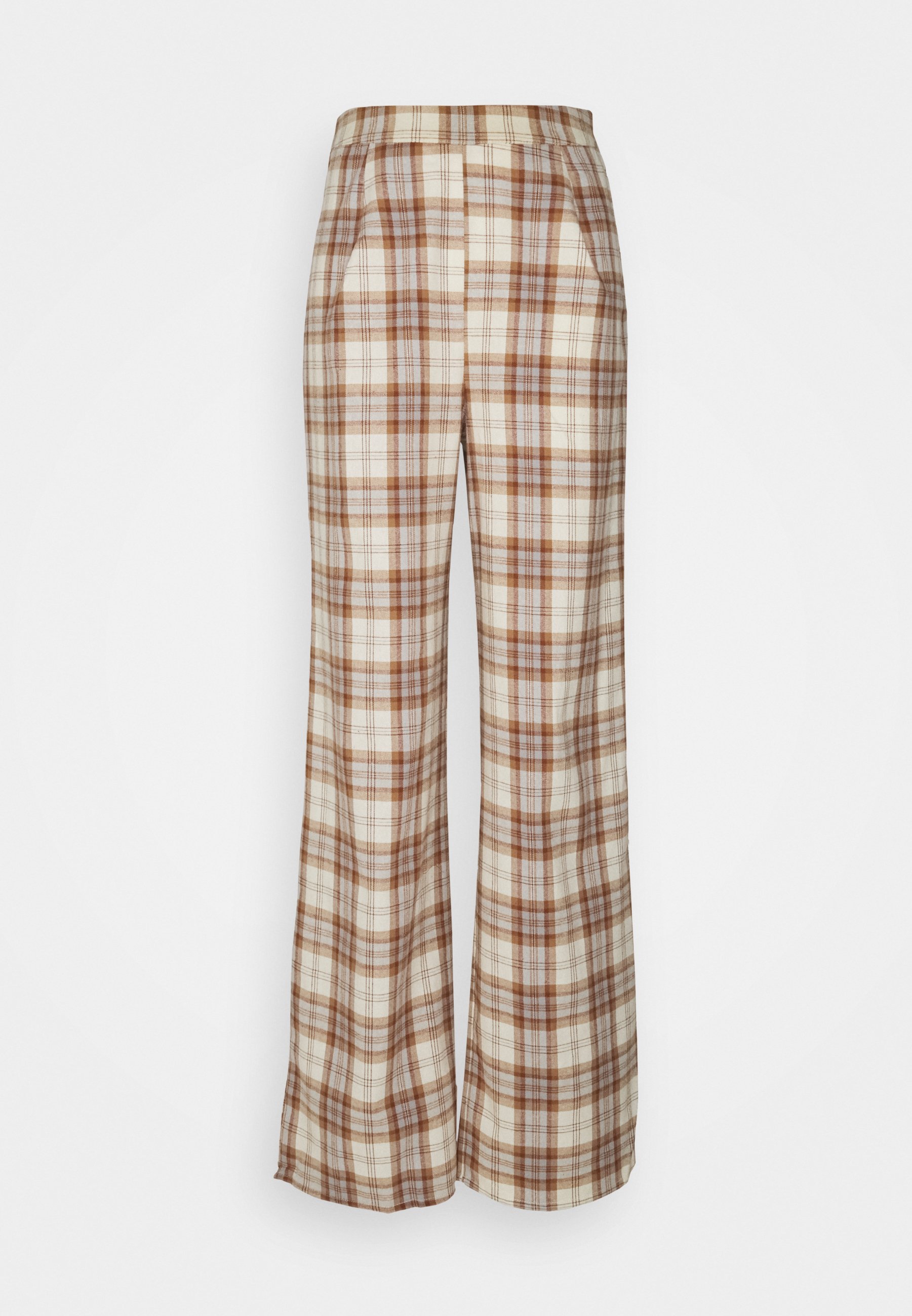 WIDE LEG TROUSER - Trousers - brown 