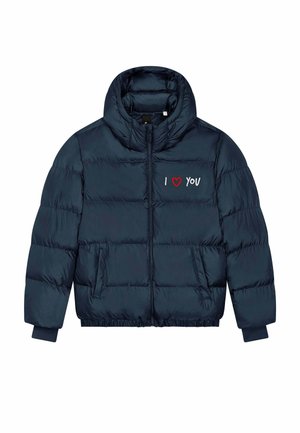 I LOVE YOU EMBROIDERY UNISEX PUFFER - Giacca invernale - dark blue