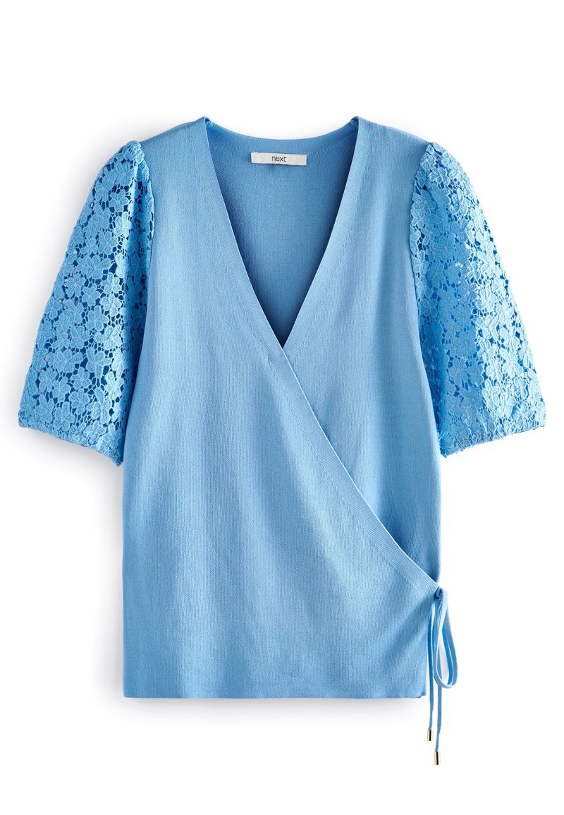 Damen T-Shirts | Next BRODERIE SLEEVE WRAP T-Shirt basic blue/blau - GV88528 Damen T-Shirts | Next BRODERIE SLEEVE WRAP T-Shirt basic blue/blau - GV88528