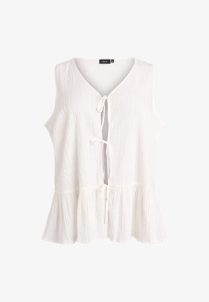 Zizzi, ÄRMELLOSE BLUSE MIT STRUKTUR UND BINDEBAND - Blouse - vanille