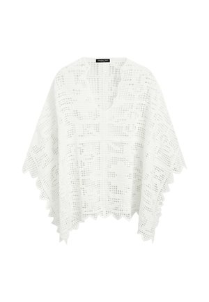 Massimo Dutti, CROCHET KNIT CAPE - Cape - white