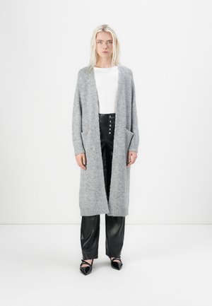 Object OBJMILU LONG CARDIGAN - Cardigan - medium grey melange