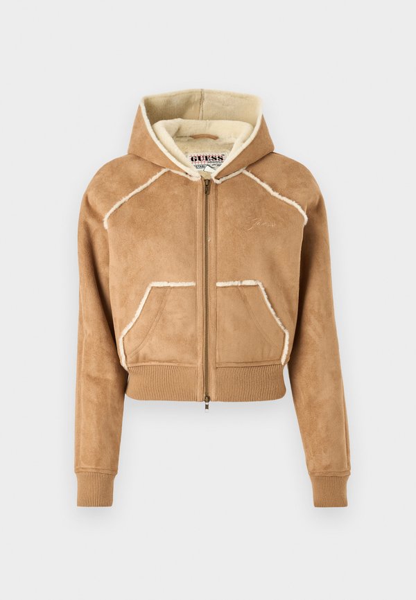 ZIP UP - Faux leather jacket - iced latte4