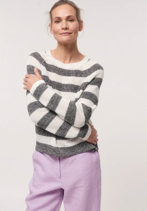LANIUS BLOCKSTREIFEN - Strickpullover - milk black