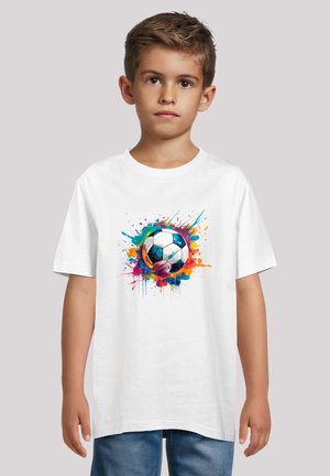 FUSSBALL BUNT SPLASH - Print T-shirt - weiß