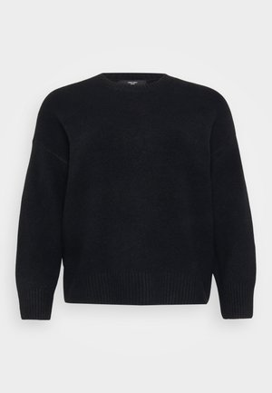 Vero Moda Curve VMCBOOM O NECK - Strikkegenser - black