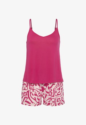s.Oliver SHORTY SET - Komplet pidžame - magenta ecru gemustert