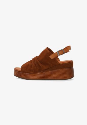 VENEZIA, WEDGE SANDALS - Platform sandals - brown