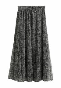 Next REGULAR FIT - PRINTED MIDI - Jupe plissée - black white