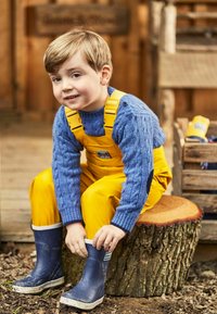 JoJo Maman Bébé Kavbojke z naramnicami - mustard